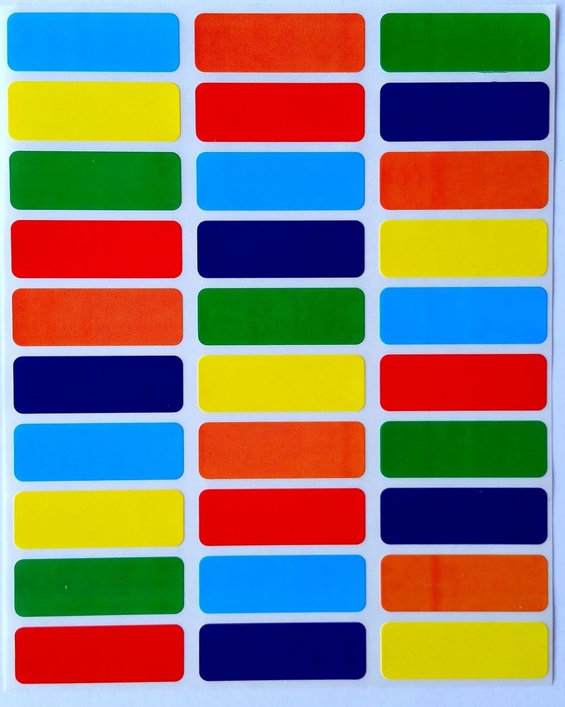 Colored Coding Labels Rectangular 1.375 inch by 0.5 Inch – Assorted Colors