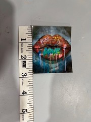 Graffiti Lips Brick Wall Vinyl Sticker – Urban Street Art Laptop Water Bottle