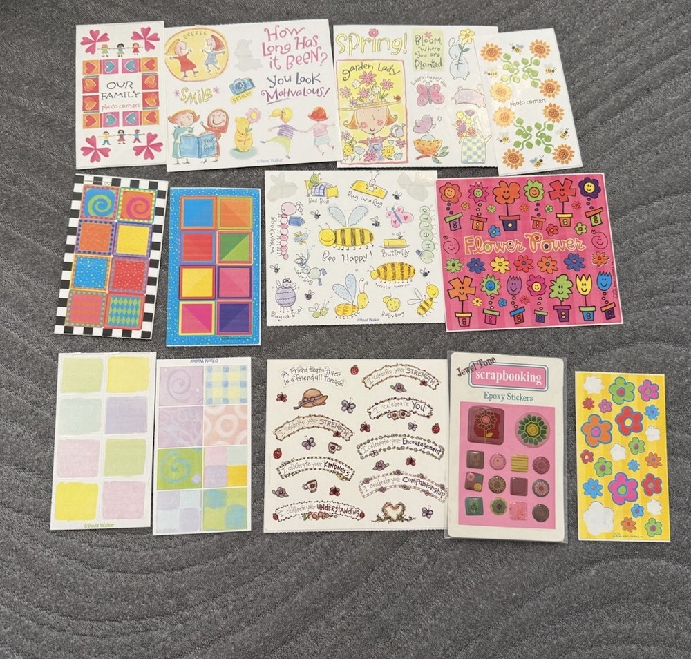Vtg Stickers Lot Flowers Colorful Floral Spring Friendship Sheets Mixed Brands
