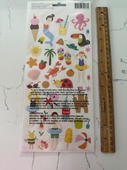 Pebbles Accent Stickers Swimming Fun ~ Floats Fruit Crabs Flowers Scrapbooking