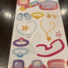 Vtg Beauty Products Stickers Jewelry Nail Polish Lipstick Perfume Necklace Y2K