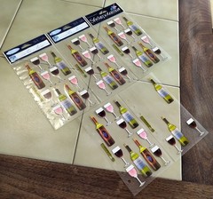 Lot (5) Stickopotamus/Sticko WINE BOTTLES Binder Sheet Scrapbook Stickers
