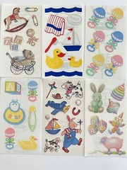 Baby Boy Sticker Lot: 25 Frances Meyer, Mrs. Grossman, NRN Designs, Hallmark