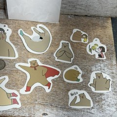 Lot of 12 ATO Brown & White Bears, Little Girl Stickers Assorted Sizes Planning