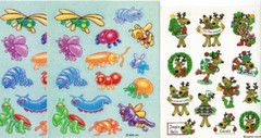 Vintage AGC / Hallmark Stickers -Bugs Insects & Reindeer