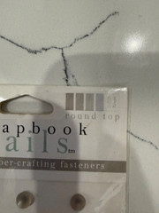 Scrapbook Interiors Nails Round Top Snap-On Paper-Crafting Fastener Taupe Color