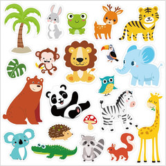 500 Pcs Cute Jungle Animals Stickers for Kids Zoo Safari Animal Stickers for Kid