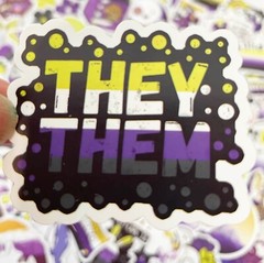20pcs NON BINARY Stickers, LGTBQ+, Rainbow, Pride, Free Shipping*