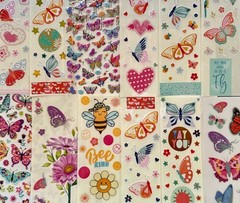 399 Sticker Butterflies hearts flowers pastels Nature plants love outdoor
