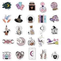50pcs SPIRITUAL Stickers Pack,Crystal Potion Gothic Halloween Stickers, 199