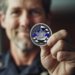 Thin Blue Line Police Challenge Coins for Dad – Law Enforcement Police Office…