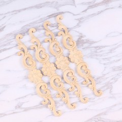 4 PCS Wood Appliques Door Wood Appliques Cabinets Applique Frame Corner Molding