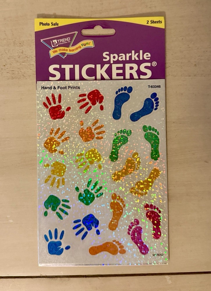 trend ~ sparkle stickers ~ hand & footprints ~ t-63346 – unopened