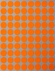 Neon Orange Dot Stickers in Various Sizes (8MM-38MM) Color Label in 15 Sheets