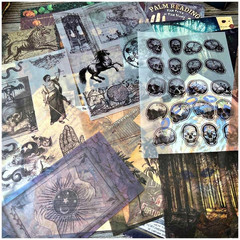 Dark Academia Junk Journal Supplies, Vintage Skull Decoupage Paper for Scrapbook