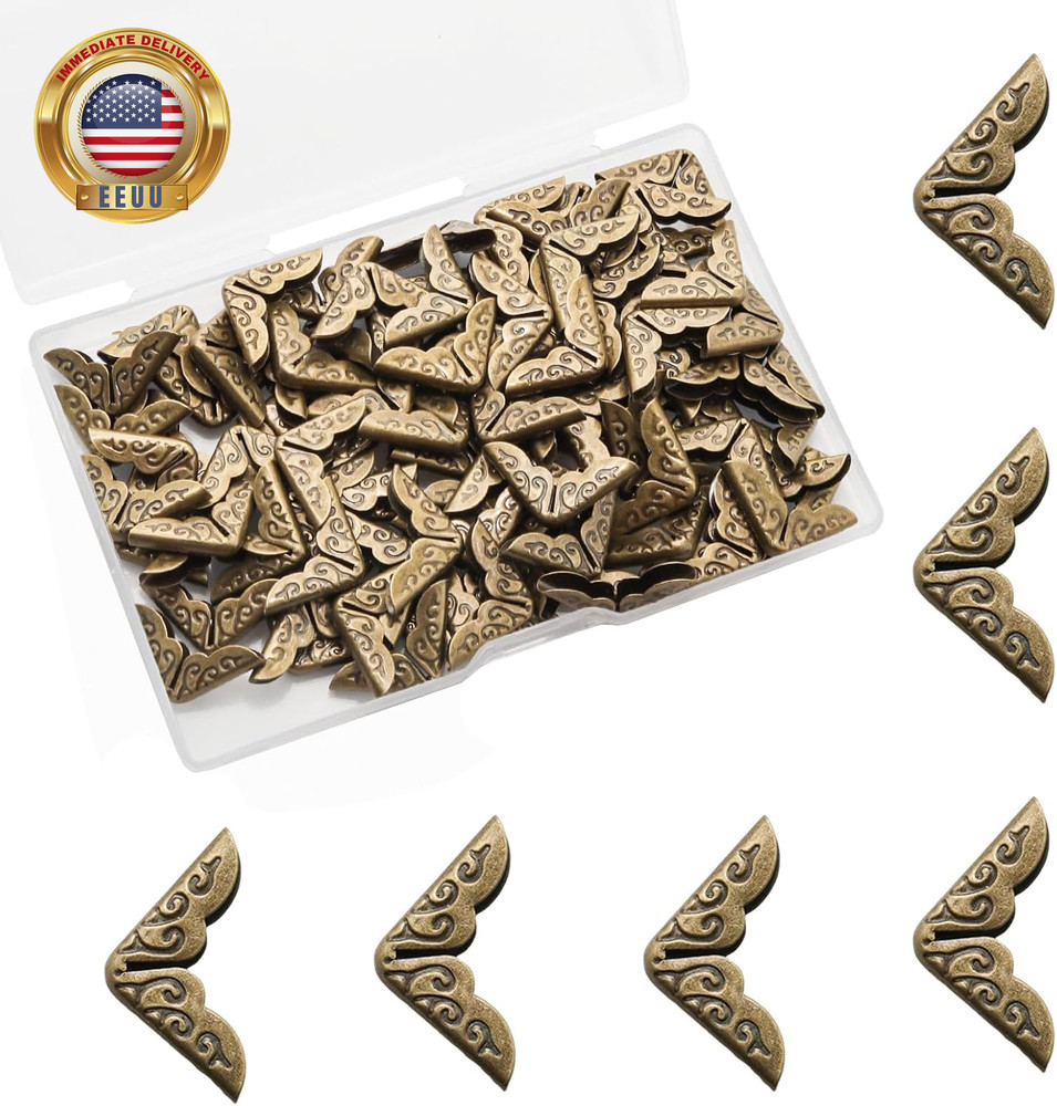 100Pcs 15Mm / 3/5″ Bronze Metal Book Corner Protectors, Vintage Photo Corner Pro