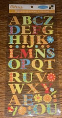 Lot Of 2 DCWV Citrus Glittered Alphabet Friendship Joy Smile Joyful Enjoy Flower