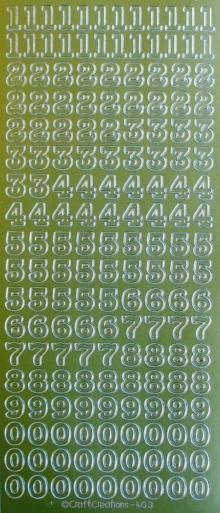 10mm (1cm) NUMBERS Type 2 PEEL OFF STICKERS 0 – 9 Number Cardmaking