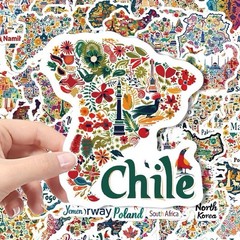 25Pcs Random Aesthetic Graffiti World Travel Map Waterproof Vinyl Stickers