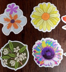 STICKERS x 10 Flowers Various Sunflowers Daisies Blue Purple Craft D22AB7