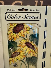Chartpak Color Scenes Rub On Transfers Sunflowers Sewing Notion Birdhouses LOT