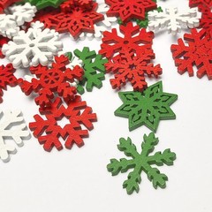 Chenkou Craft 100pcs Mix Styles Colors Snowflake Wood Buttons for Sewing and …