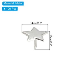 100 Pcs Mini Metal Star Paper Clips, for Brads, 0.6″x0.4″, Silver