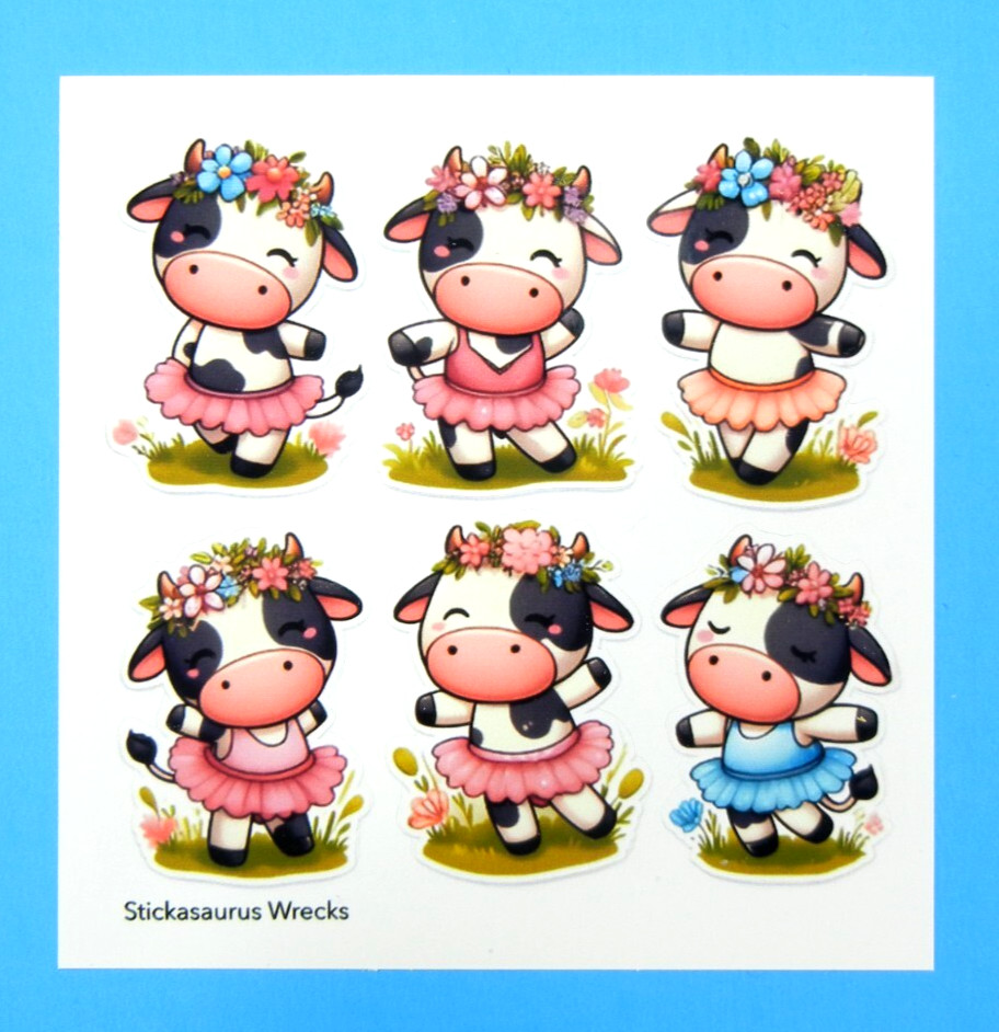Dancing Cows Small Sticker Sheet