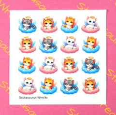 Angel Cats On Clouds Mini Sticker Sheet
