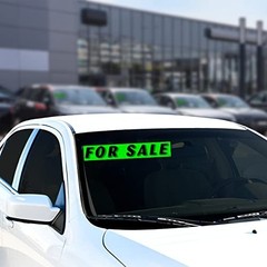 Chartreuse Green Vinyl Slogan Stickers – 12-Pack for Car Dealer Windshield