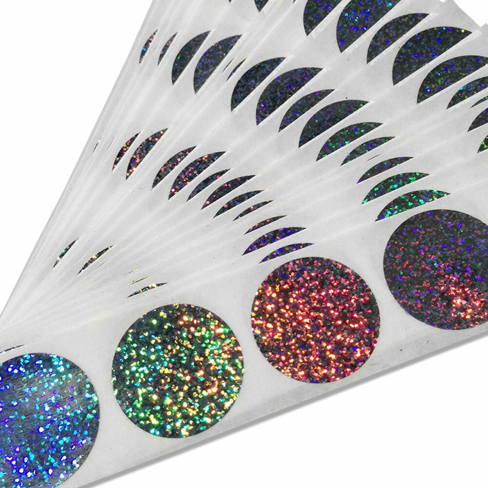 Silver Glitter Hologram Bling Stickers 1″ Round Envelope Seals Reseller Supplies