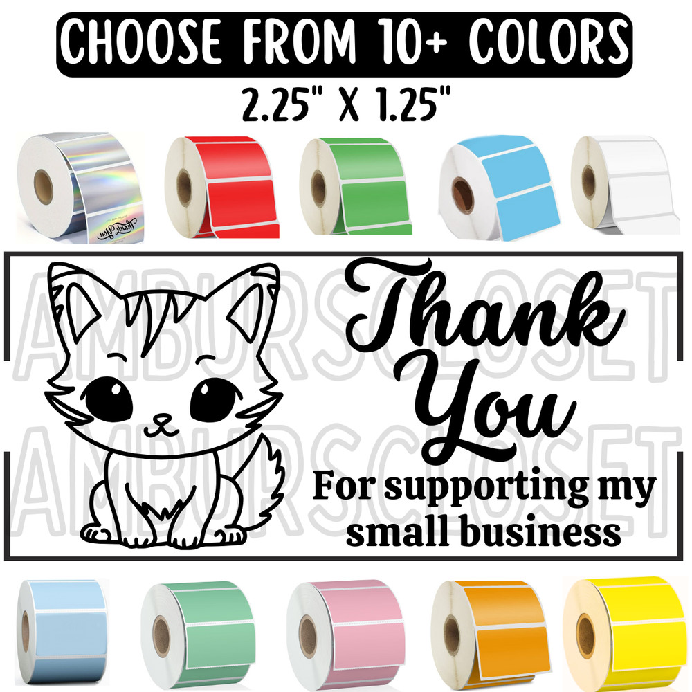 SMALL BUSINESS STICKERS 2.25″ SHIPPING LABELS SEALS THANK YOU SCRATCH RESISTANT