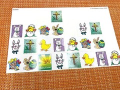 VINTAGE SCRATCH SNIFF EASTER STICKER LOT BUNNY EGG DUCK JELLYBEANS MIX OF BRANDS