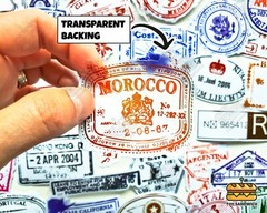 50 pcs «Arrival Stamps» Sticker Pack Passport Luggage Travel Transparent Decals