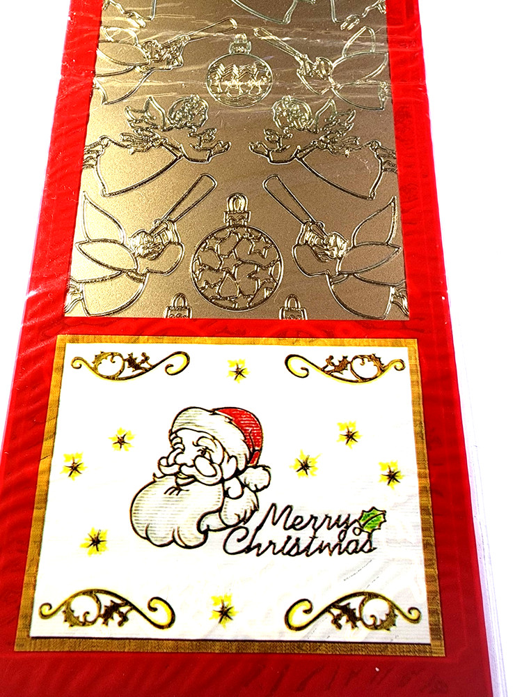 Christmas Angels Gold Foil Peel Off Stickers 4×9.5 Holiday Card Making Scrapbook