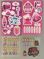 Lot Of Birthday Girl Scrapbook Paper, Stickers, Die Cuts, Etc! Sticko, Colorbok