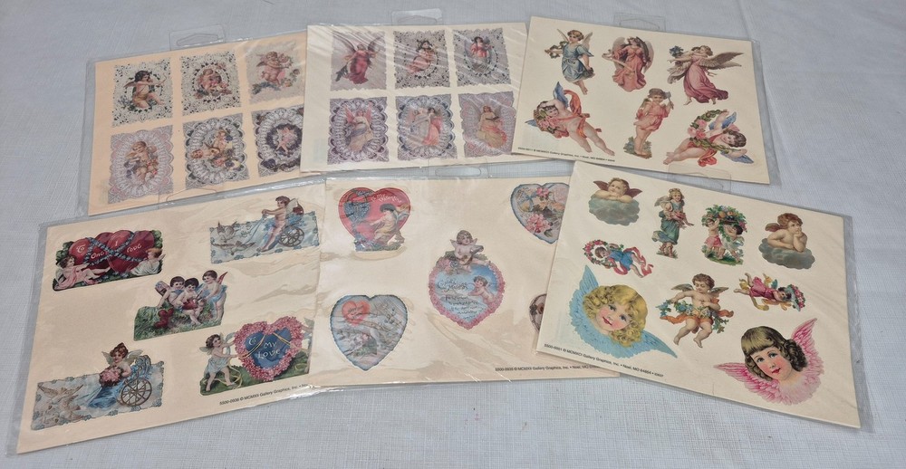 Vintage Gallery Graphics Stickers ANGELS & VALENTINE’S Day, 148 Total NIP