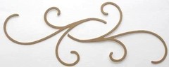 {6} *ACCENT SWiRL* Decorative Scroll Bare Unfinished Chipboard Die Cuts