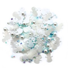 Buttons Galore Assorted WINTER Theme Buttons And Embellishments 6 pc