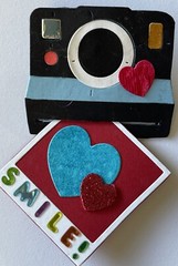POLAROID CAMERA & PHOTO “PRE-MADE” Die-Cut Embellishment (2pc)Picture •Instant•