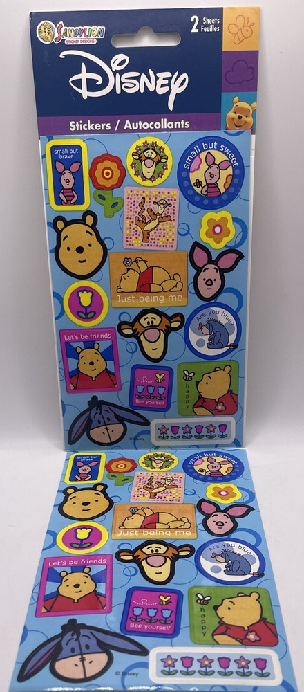 Vintage Sandylion Winnie The Pooh Tigger Piglet Eeyore Sticker Pack NIOP