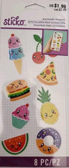 Food Mylar Stickers Sticko 8 Piece Fun Food Phone Laptop Tablet Decoration