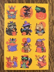 Vintage American Greetings HALLOWEEN Stickers – Costume Animals Trick Or Treat