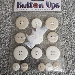 Sticko Button Ups Adhesive Buttons 5 Packs Orange Red Cream White