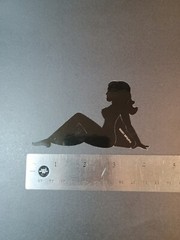 Vintage Stickers MUD FLAP GIRL Glossy Foil Vending Sticker VTG PVI Black 01
