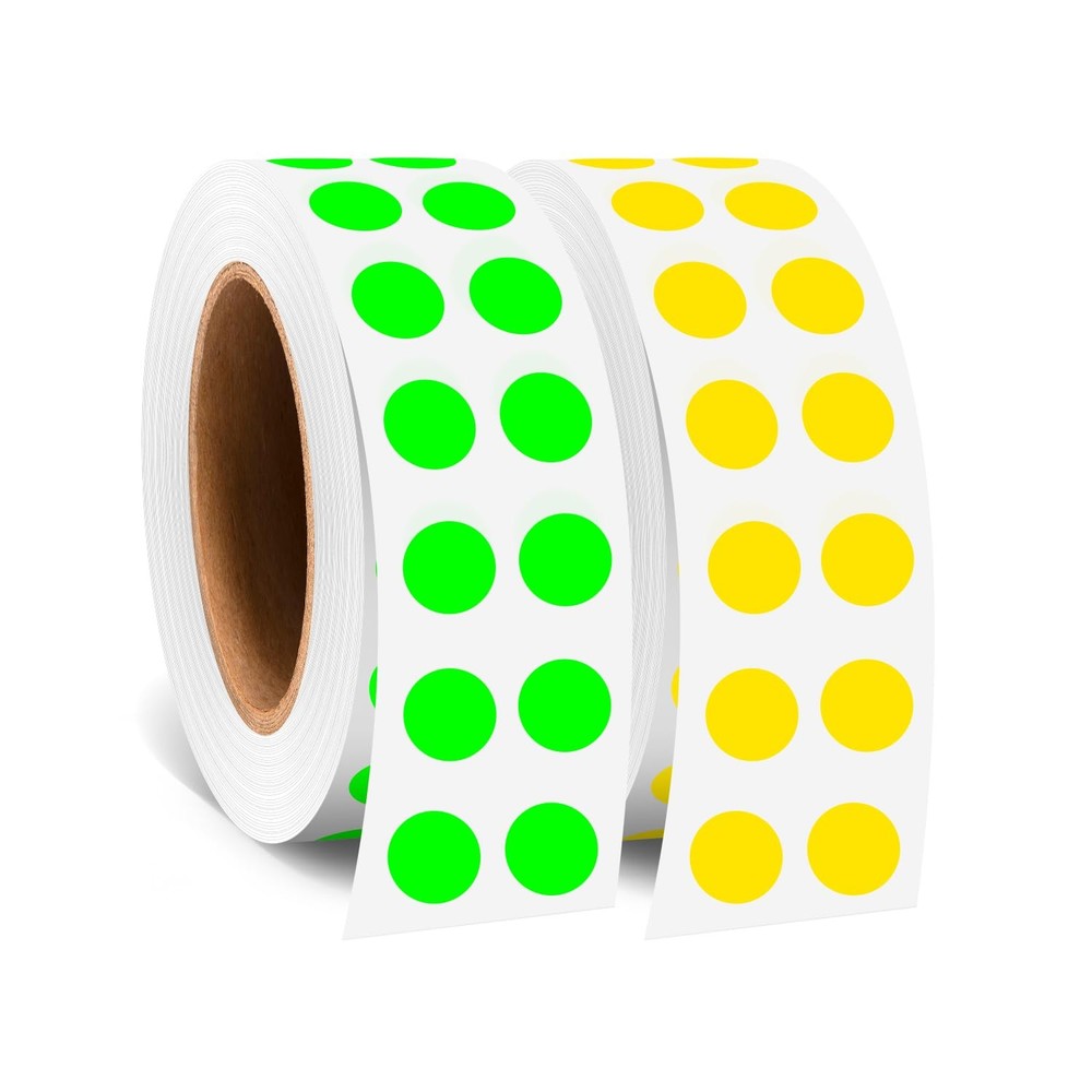 0.25 Inch Round Color Coding Labels – 2 Rolls, 2000 PCS, Small Circle Dot Sti…