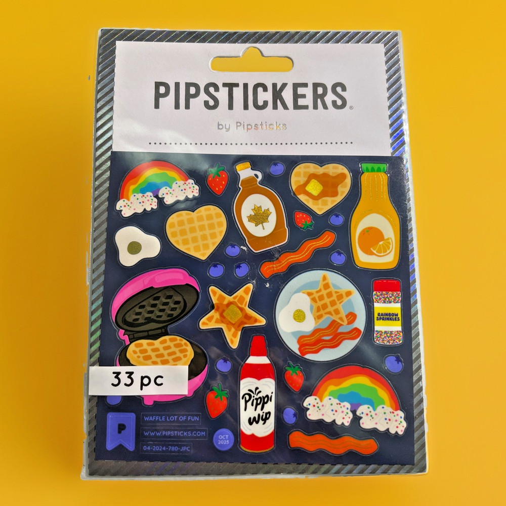 Pipstickers by Pipsticks Waffle Lot of Fun in Package 33 Pieces One Sheet 4×4