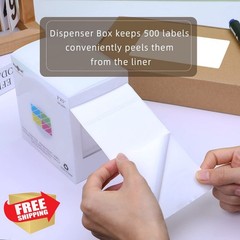 PARLAIM 3″x5″ White Rectangle Color Code Stickers 500/Roll Square
