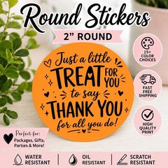 40 TREAT YOURSELF STICKERS 2″ LABELS SEALS THANK YOU PARTY FAVOR FREEBIE GIFT