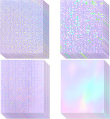 36 Sheets Holographic Laminate Sheets Clear Self Adhesive Sticker Paper | Transp